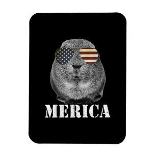Funny Guinea Pig Merica Patriotic Usa Vlag Magneet