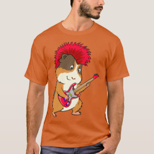 Funny guinea pig punk rock guitar-design t-shirt