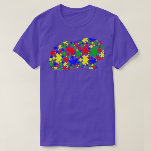 Funny Guinea pig Puzzle Animals Lover Autism Aware T-shirt (Design voorkant)