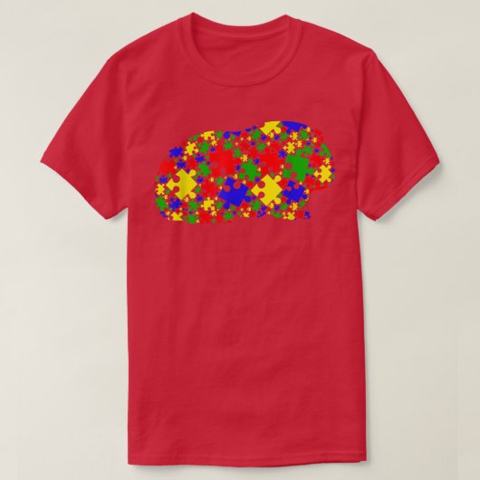 Funny Guinea pig Puzzle Animals Lover Autism Aware T-shirt (Design voorkant)