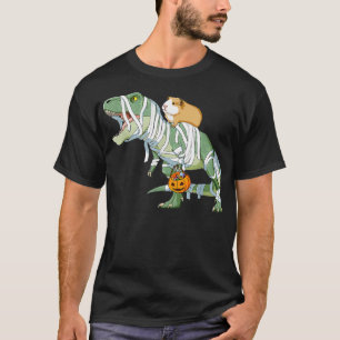 Funny Guinea Pig Riding Mmy T Rex Dinosaur Hallo T-shirt