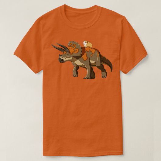 Funny Guinea Pig Riding Triceratops Dinosaur T-shirt (Design voorkant)