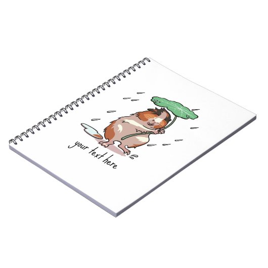 Funny Guinea Pig Voeg Jouw tekst Paraplu Cartoon Notitieboek (Linkerzijde)