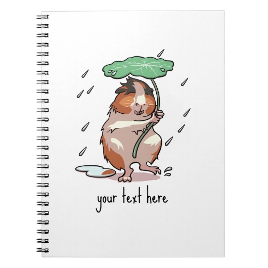 Funny Guinea Pig Voeg Jouw tekst Paraplu Cartoon Notitieboek (Voorkant)