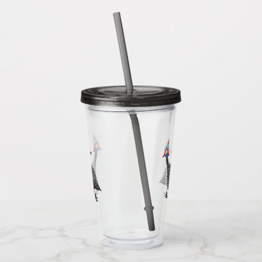 Funny Guineafowl cartoon Acryl Drinkbeker (Links)