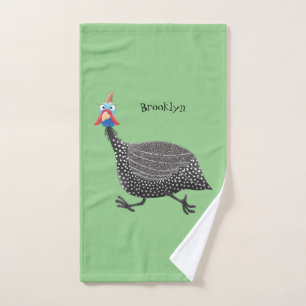 Funny Guineafowl cartoon Bad Handdoek