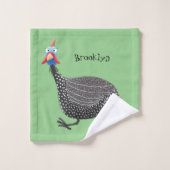 Funny Guineafowl cartoon Bad Handdoek (Wasdoekje)