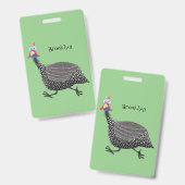 Funny Guineafowl cartoon Badge (Voor- en achterkant)