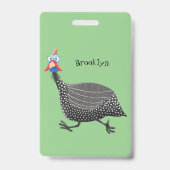 Funny Guineafowl cartoon Badge (Achterkant)