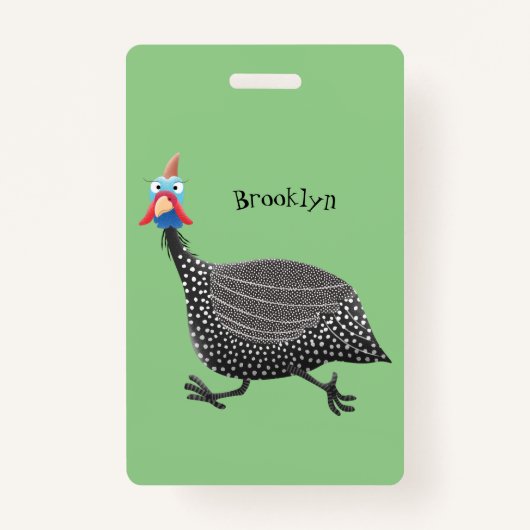 Funny Guineafowl cartoon Badge (Voorkant)