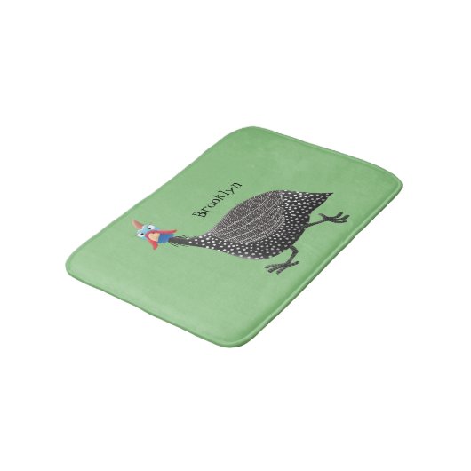 Funny Guineafowl cartoon Badmat (Gekanteld)