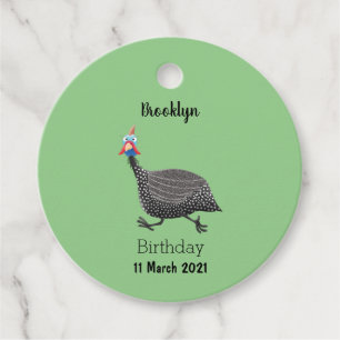 Funny Guineafowl cartoon Bedankjes Labels