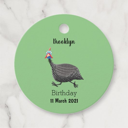 Funny Guineafowl cartoon Bedankjes Labels (Voorkant)