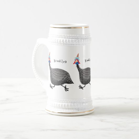 Funny Guineafowl cartoon Bierpul (Voorkant links)