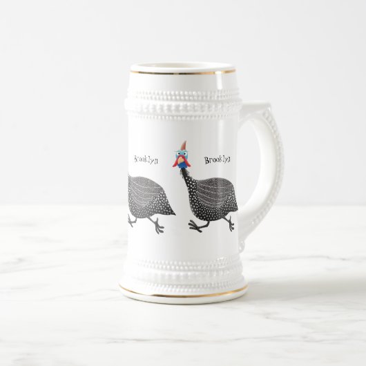 Funny Guineafowl cartoon Bierpul (Voorkant rechts)