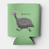 Funny Guineafowl cartoon Blikjeskoeler (Voorkant)