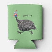 Funny Guineafowl cartoon Blikjeskoeler (Achterkant)