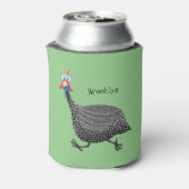 Funny Guineafowl cartoon Blikjeskoeler (Blikje Achterkant)