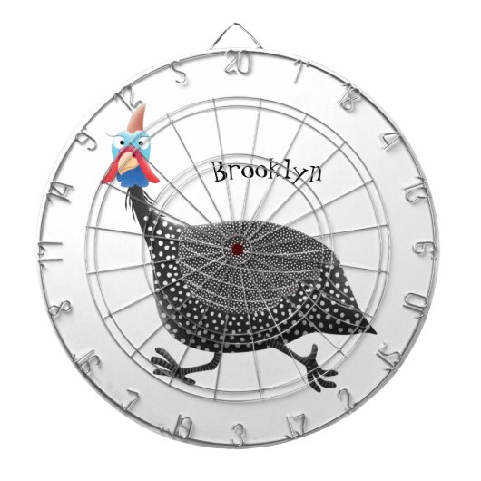 Funny Guineafowl cartoon Dartbord (Voorkant)