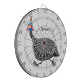 Funny Guineafowl cartoon Dartbord (Voorkant Links)