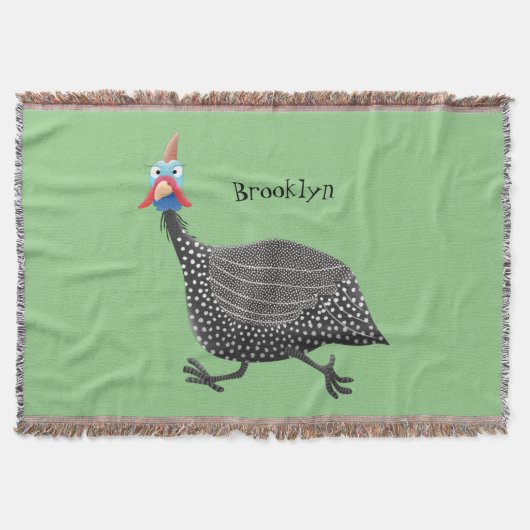 Funny Guineafowl cartoon Deken (Voorkant)