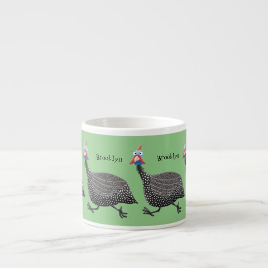 Funny Guineafowl cartoon Espresso Kop (Voorkant)