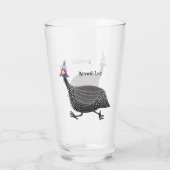 Funny Guineafowl cartoon Glas (Achterkant)
