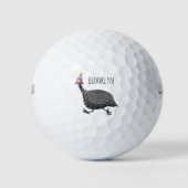 Funny Guineafowl cartoon Golfballen (Voorkant)