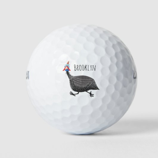 Funny Guineafowl cartoon Golfballen (Voorkant)