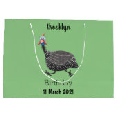Funny Guineafowl cartoon Groot Cadeauzakje (Achterkant)