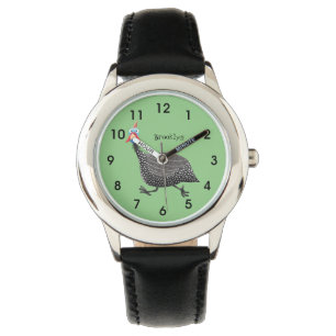 Funny Guineafowl cartoon Horloge