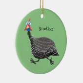 Funny Guineafowl cartoon Keramisch Ornament (Rechts)