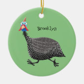 Funny Guineafowl cartoon Keramisch Ornament (Voorkant)