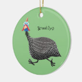 Funny Guineafowl cartoon Keramisch Ornament (Links)