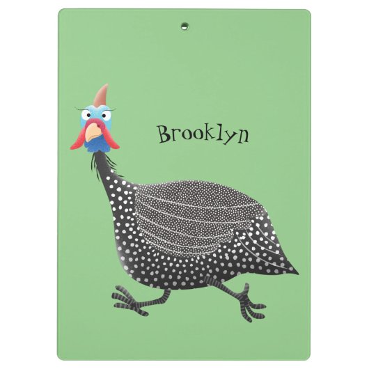Funny Guineafowl cartoon Klembord (Achterkant)