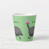 Funny Guineafowl cartoon Latte Mok (Voorkant)