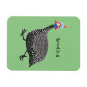 Funny Guineafowl cartoon Magneet (Horizontaal)