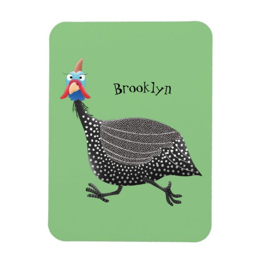 Funny Guineafowl cartoon Magneet (Verticaal)