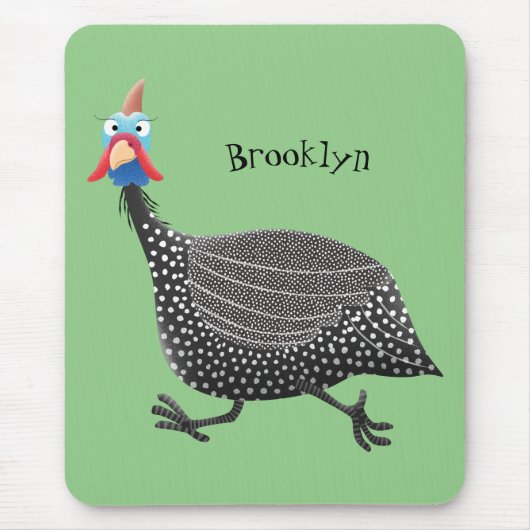 Funny Guineafowl cartoon Muismat (Voorkant)