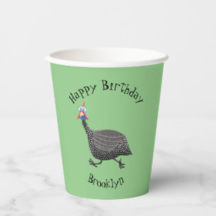 Funny Guineafowl cartoon Papieren Bekers