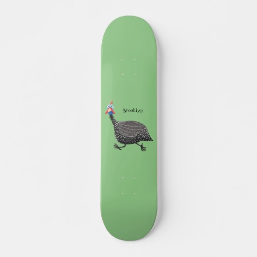 Funny Guineafowl cartoon Persoonlijk Skateboard (Voorkant)