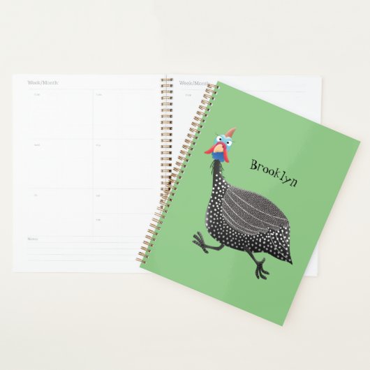 Funny Guineafowl cartoon Planner (Display)