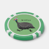 Funny Guineafowl cartoon Poker Chips (Enkel)