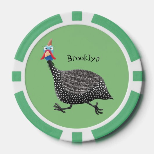Funny Guineafowl cartoon Poker Chips (Voorkant)