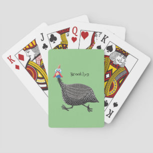 Funny Guineafowl cartoon Pokerkaarten