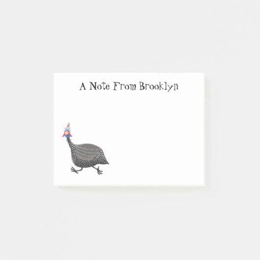 Funny Guineafowl cartoon Post-it® Notes (Voorkant)