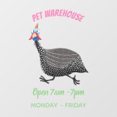 Funny Guineafowl cartoon Raamsticker (Vel)