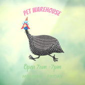 Funny Guineafowl cartoon Raamsticker (Vel 3)