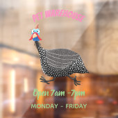 Funny Guineafowl cartoon Raamsticker (Vel 2)