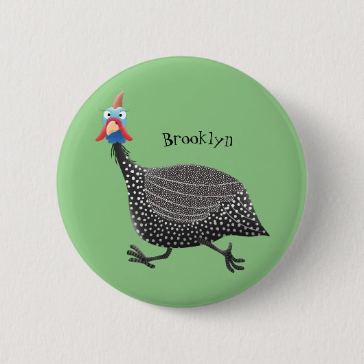 Funny Guineafowl cartoon Ronde Button 5,7 Cm (Voorkant)
